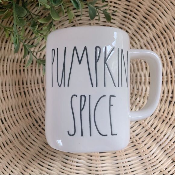 RAE DUNN PUMPKIN SPICE LL Orange Heart Mug - Picture 1 of 8